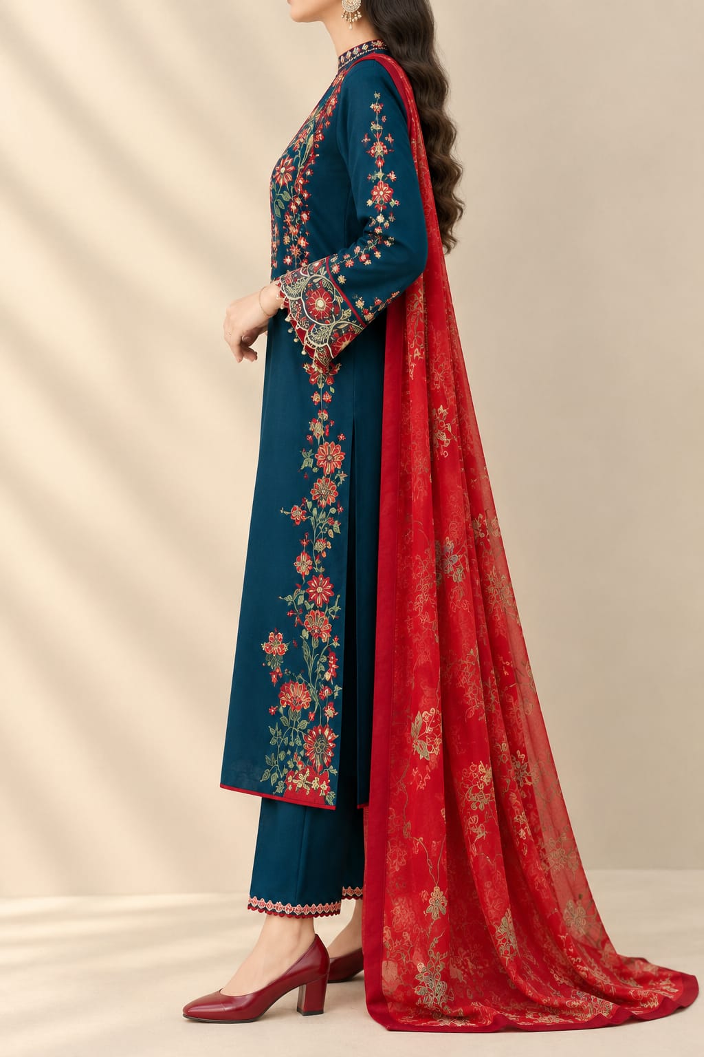Winter Collection Dhanak 3 piecs Unstitched Suit