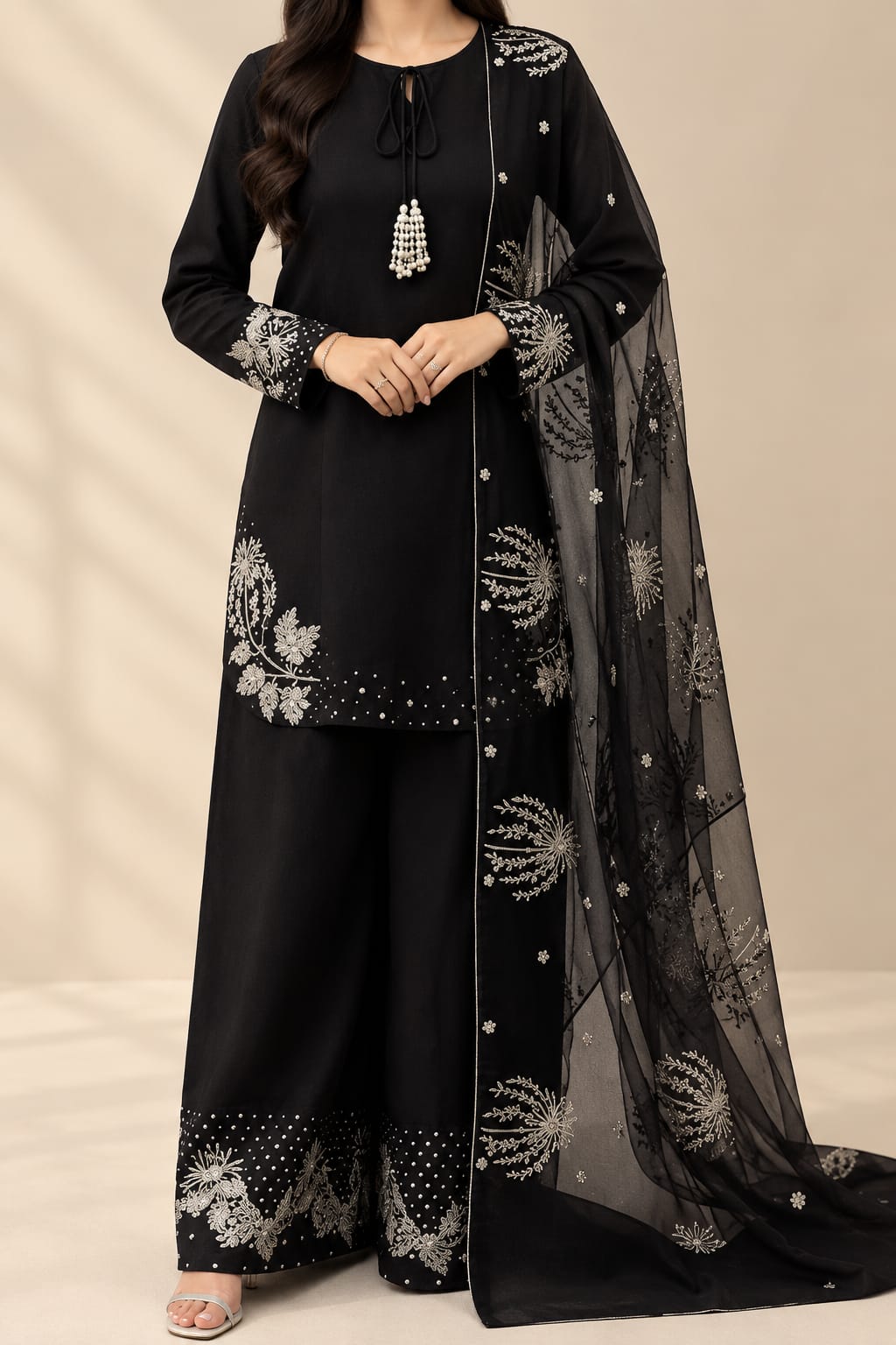 Silver/Golden Heavy Sequence Embroidery 3pcs set
