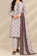 3 pcs Women Stitched Lawn Digital Print Suit