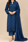 Blue Embroidered 3pcs Suit