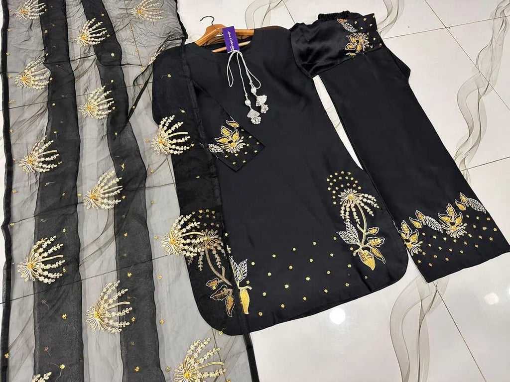 Silver/Golden Heavy Sequence Embroidery 3pcs set