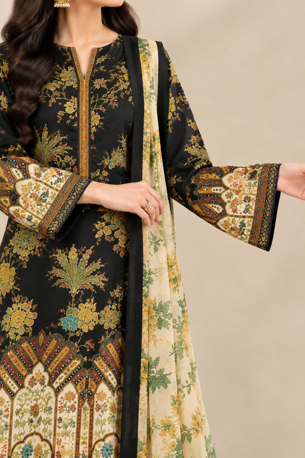 3 piece Silk Swiss Lawn Unstitched Suit