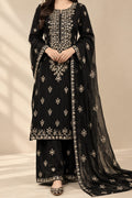 Black Hand Embroidered Chiffon Suit