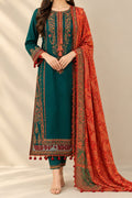 3 pcs Women's Unstitched Embroidered Suit