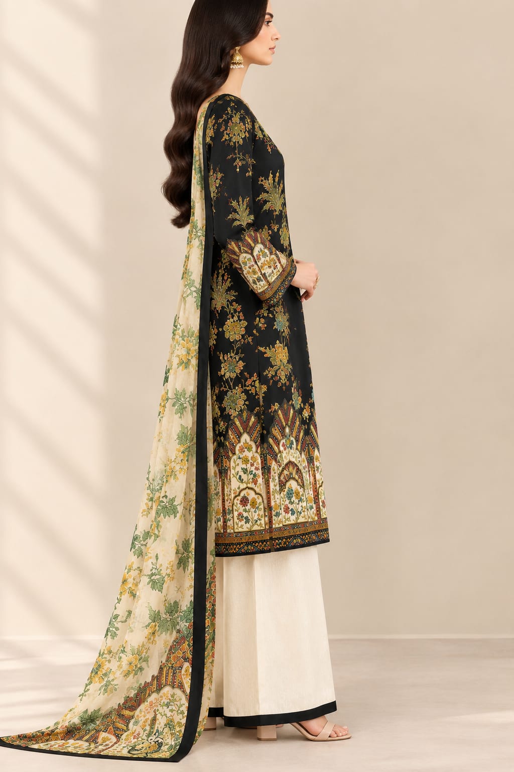 3 piece Silk Swiss Lawn Unstitched Suit