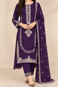 Purple Embroidered Lawn 2-pcs Suit