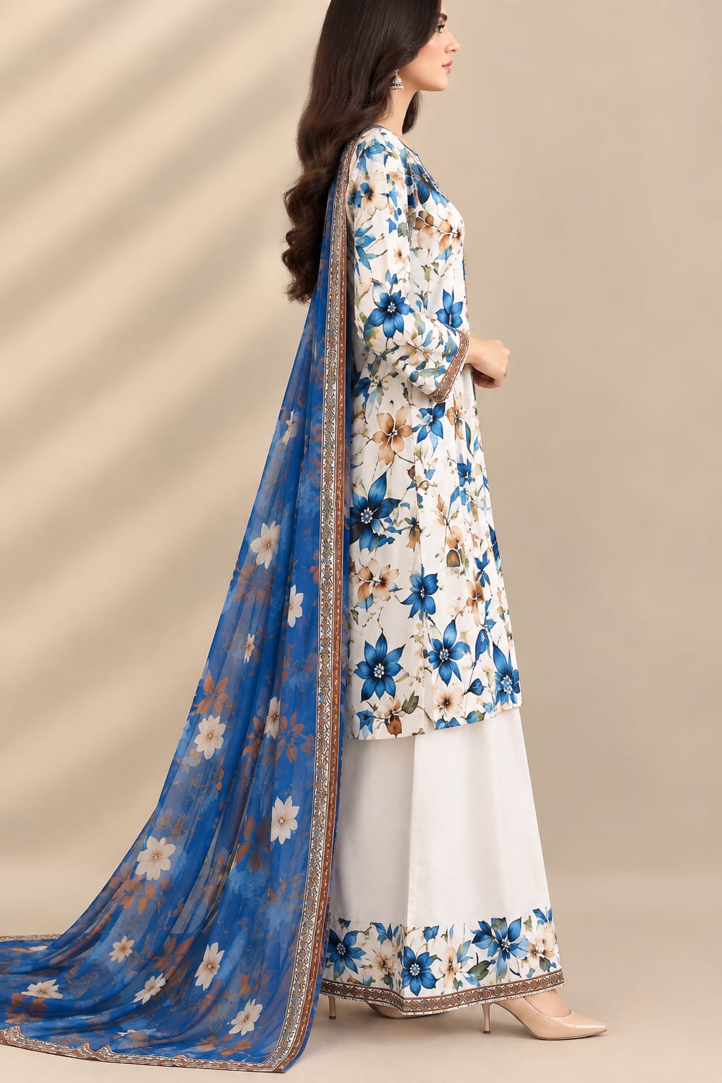 Digital Printed 3 piece Swiss Lawn Suit